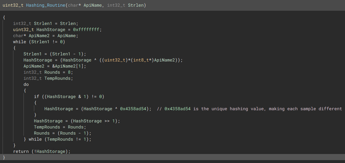 API Hashing Routine